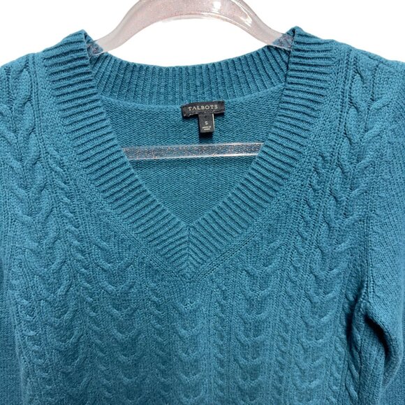Talbots 30% Lambswool Thick Cable Knit Sweater Pullover - Picture 4 of 8